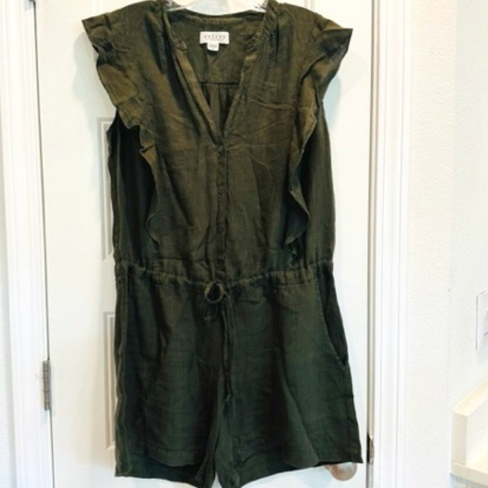 Velvet by Graham & Spencer Shorts Linen Romper Med